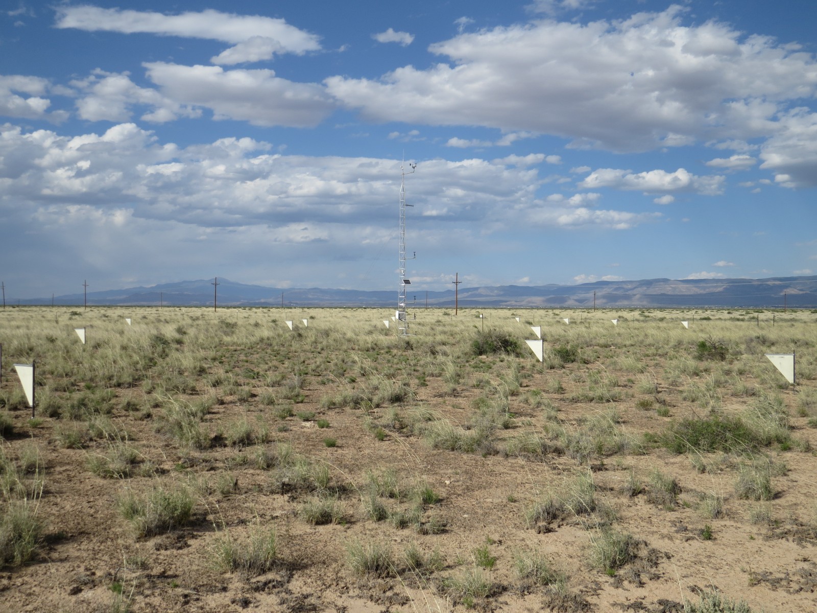 Photo of the Holloman AFB, NM (DoD) Network site showing MWAC sediment samplers and meteorological tower.